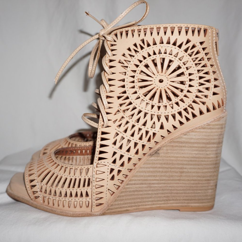 Cream Cutout Jeffrey Campbell Wedges